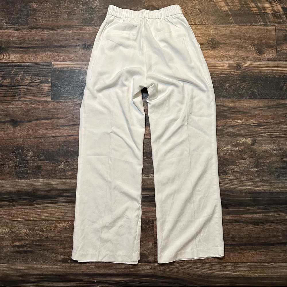 Aqua cotton and linen lined pants size XS - Picture 3 of 13